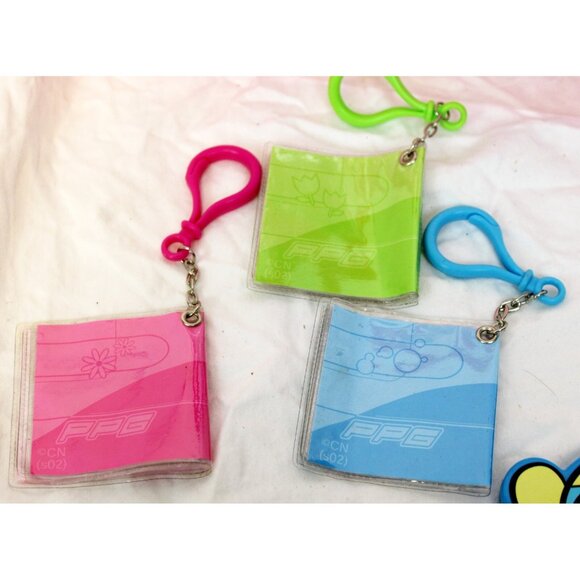 Power Puff Girls Lot Vinyl Bag Keychain Clips Photo Book Compact Mirror Pink - Picture 10 of 16
